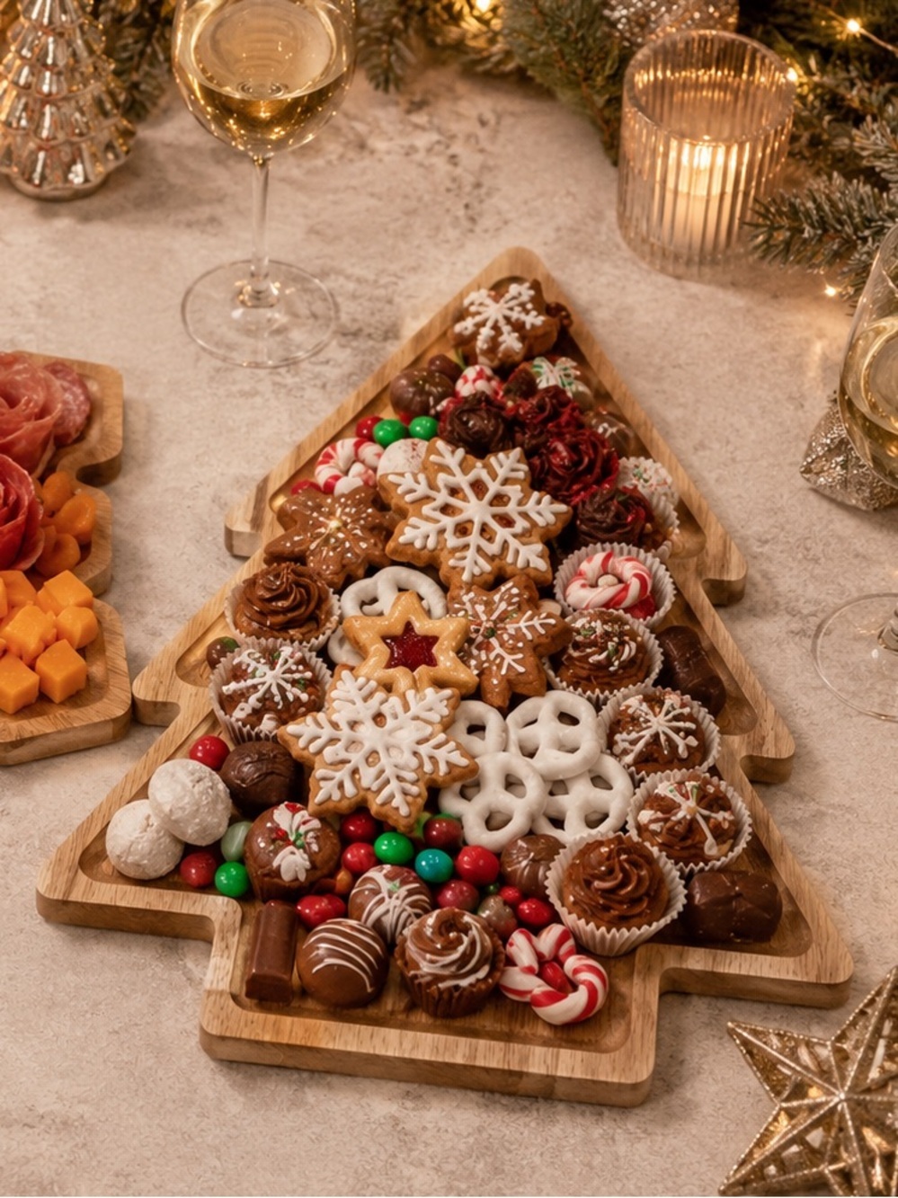 Christmas Tree Wooden Charcuterie Board | Holiday Serving Tray